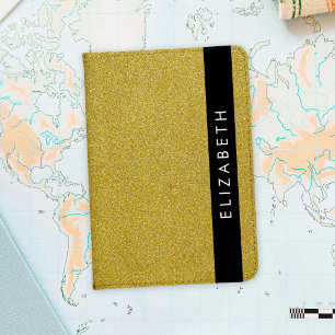Gold Glitter, Glitter Background, Your Name Passport Holder