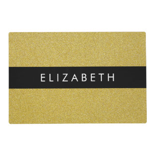 Gold Glitter, Glitter Background, Your Name Placemat