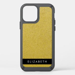 Gold Glitter, Glitter Background, Your Name Speck iPhone 12 Case