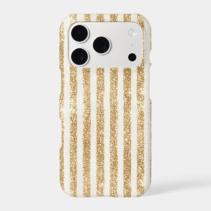 Gold Glitter Glitzy Stripes iPhone 17 Pro Case