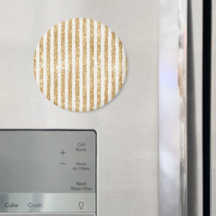 Gold Glitter Glitzy Stripes Magnet