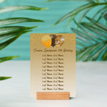Gold Glitter &amp; Gold Glitter Balloons Table Number Holder