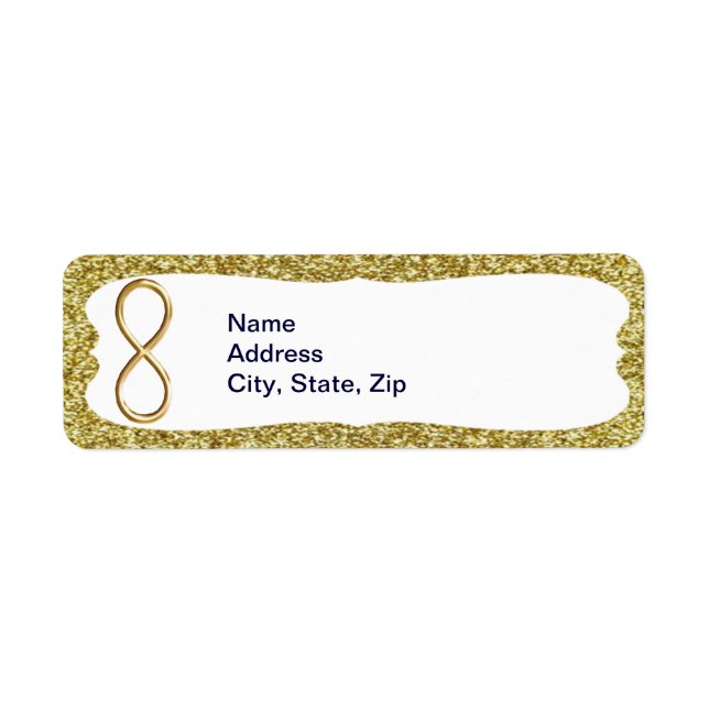 Gold Glitter Gold Infinity Address Labels (Front)