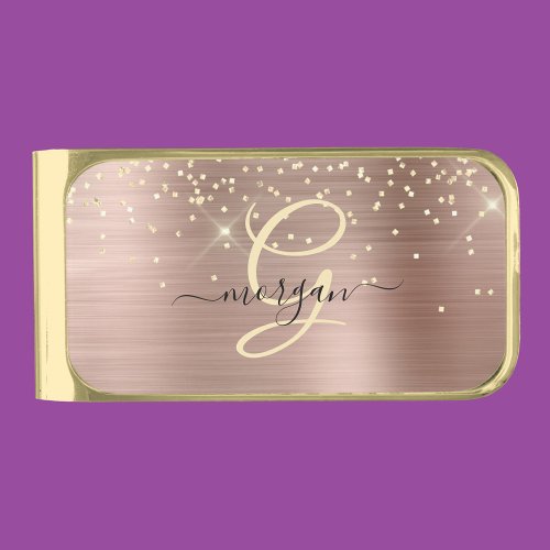 Gold Glitter, Gold Monogram, Black Script Name
