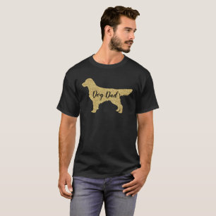 Gold Glitter Golden Retriever Dog Dad T-shirt