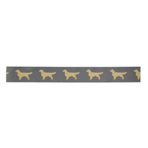 Gold Glitter Golden Retriever gray Satin Ribbon