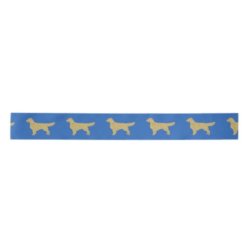 Gold Glitter Golden Retriever gray Satin Ribbon