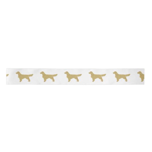 Gold Glitter Golden Retriever Satin Ribbon