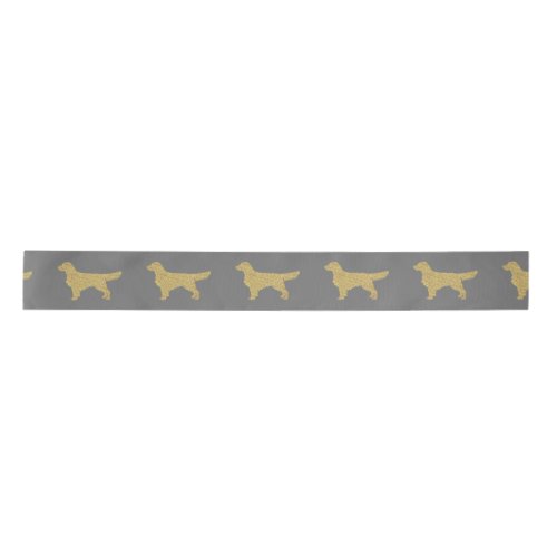 Gold Glitter Golden Retriever Satin Ribbon