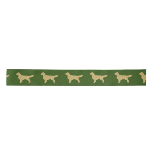 Gold Glitter Golden Retriever Satin Ribbon