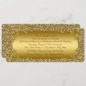 Gold Glitter Golden Ticket Party Invitation (Front/Back)