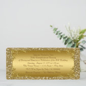 Gold Glitter Golden Ticket Party Invitation (Standing Front)