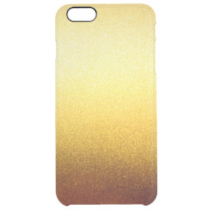 Gold Glitter Gradient Ombre Pattern Transparent Clear iPhone 6 Plus Case
