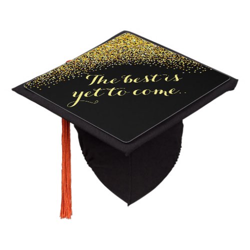 Gold Glitter Graduation Cap Topper