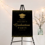 gold glitter graduation party welcome sign