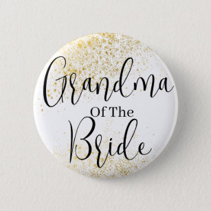 Gold Glitter grandma of bride wedding  Button