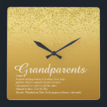Gold Glitter Grandparents Definition Square Wall Clock<br><div class="desc">Personalise for your special grandparents to create a unique gift. A perfect way to show them how amazing they are every day. Designed by Thisisnotme©</div>