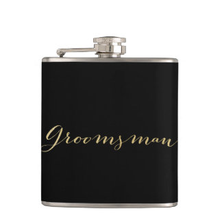Gold Glitter Groomsman Flask