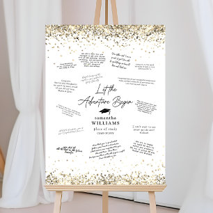Gold Glitter Guest Graduation Signature  Foam Board