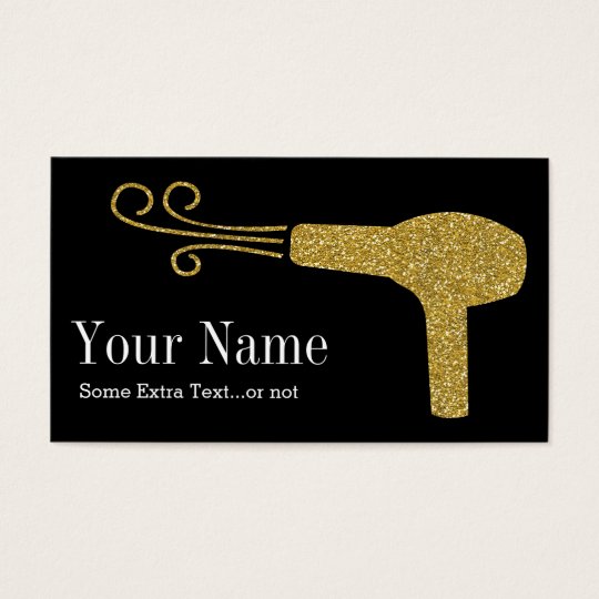 Gold Glitter Hairdresser Salon Black Business Card