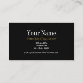 Gold Glitter Hairdresser Salon Black Business Card (Back)