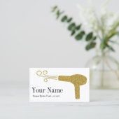 Gold Glitter Hairdresser Salon Business Card (Standing Front)
