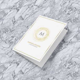 Gold Glitter Hand Painted Circle Designer Logo Pocket Folder