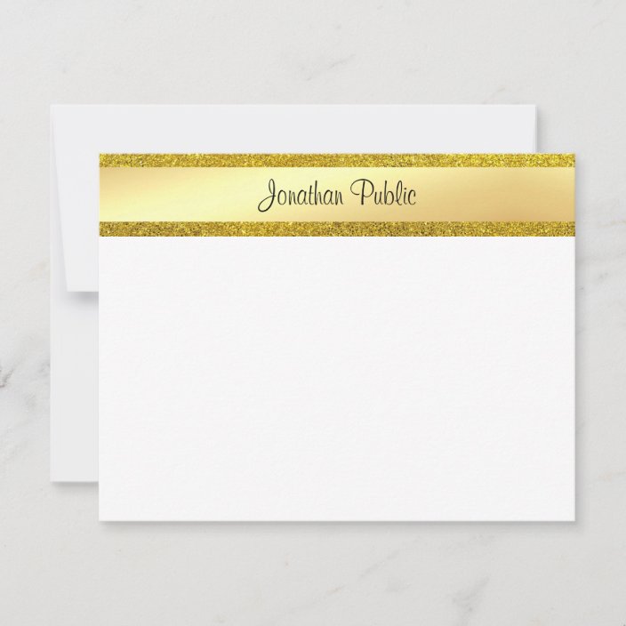 Gold Glitter Handwritten Script Name Template | Zazzle.com