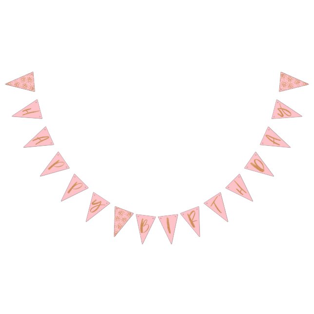 Gold Glitter Happy Birthday  Bunting Flags (All)