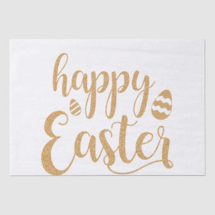 Gold Glitter Happy Easter Egg Tissue Paper