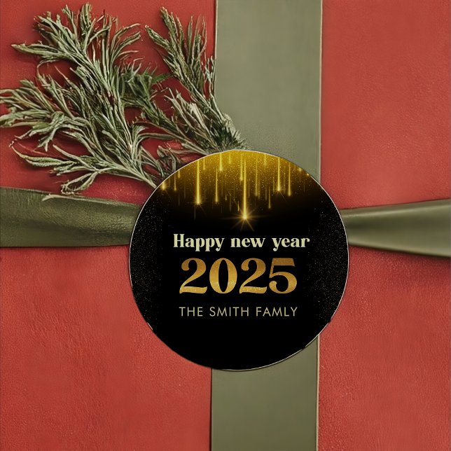 Gold Glitter Happy New Year 2025 Sticker (Creator Uploaded)