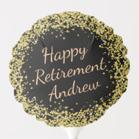 Gold Glitter. Happy Retirement. Add Name.