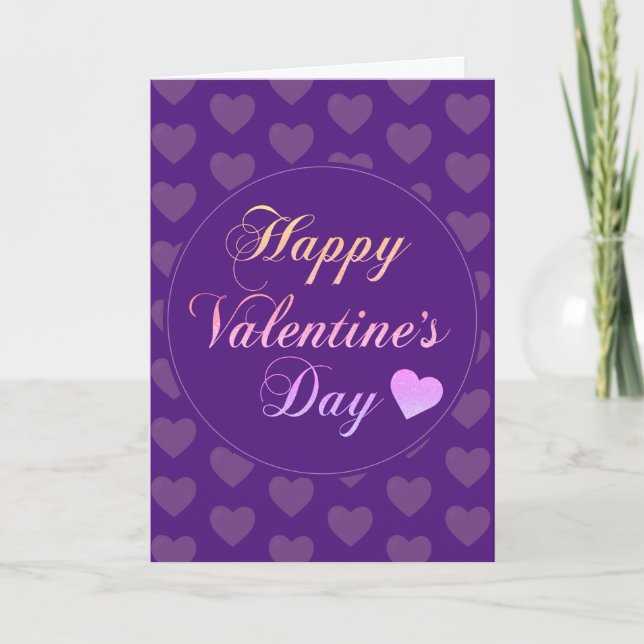 GOLD GLITTER HAPPY VALENTINES DAY CLASSIC THANK YOU CARD (Front)
