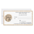 Gold glitter heart black logo gift certificate