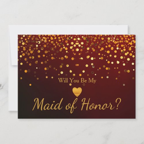 Gold Glitter Heart Faux maid of honor