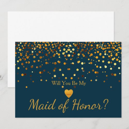 Gold Glitter Heart Faux maid of honor