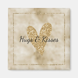 Gold Glitter Heart Magnet