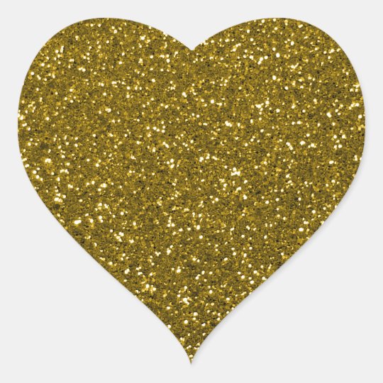 Gold Glitter Heart Sticker | Zazzle.com