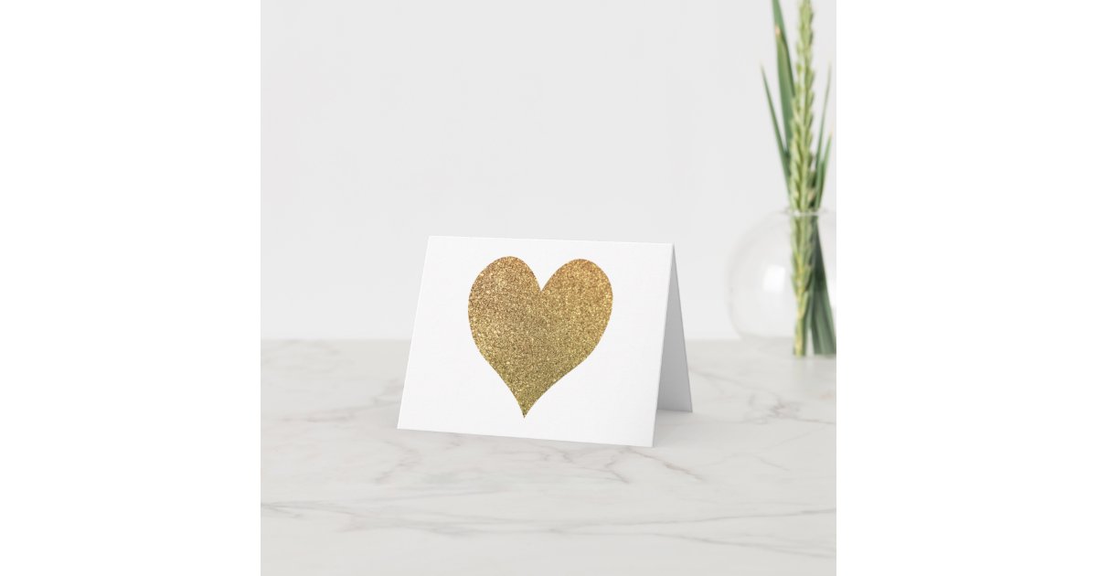 Gold Glitter Heart Thank You Zazzle