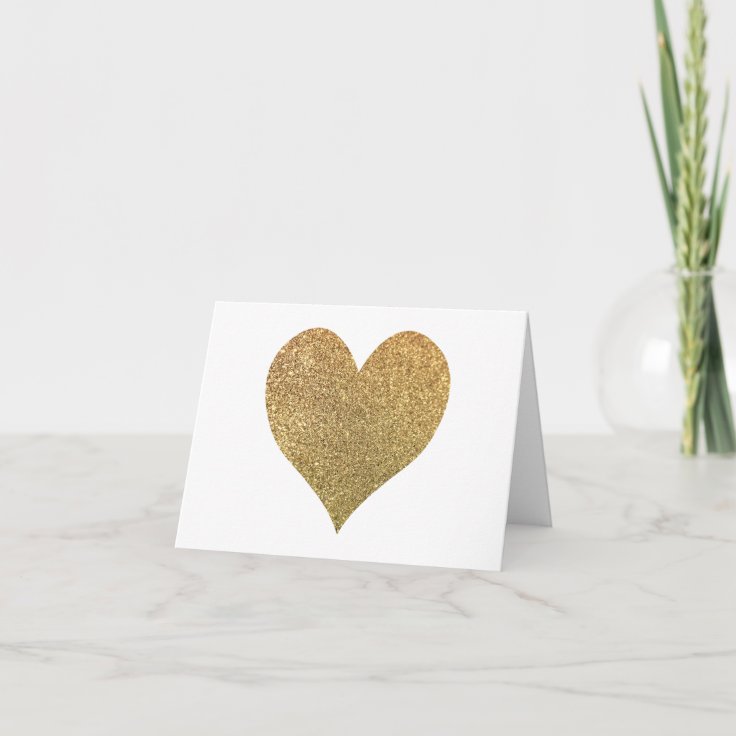 Gold Glitter Heart Thank You Zazzle