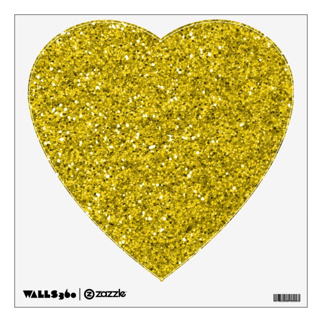 Gold Glitter Heart Wall Decal (Front)