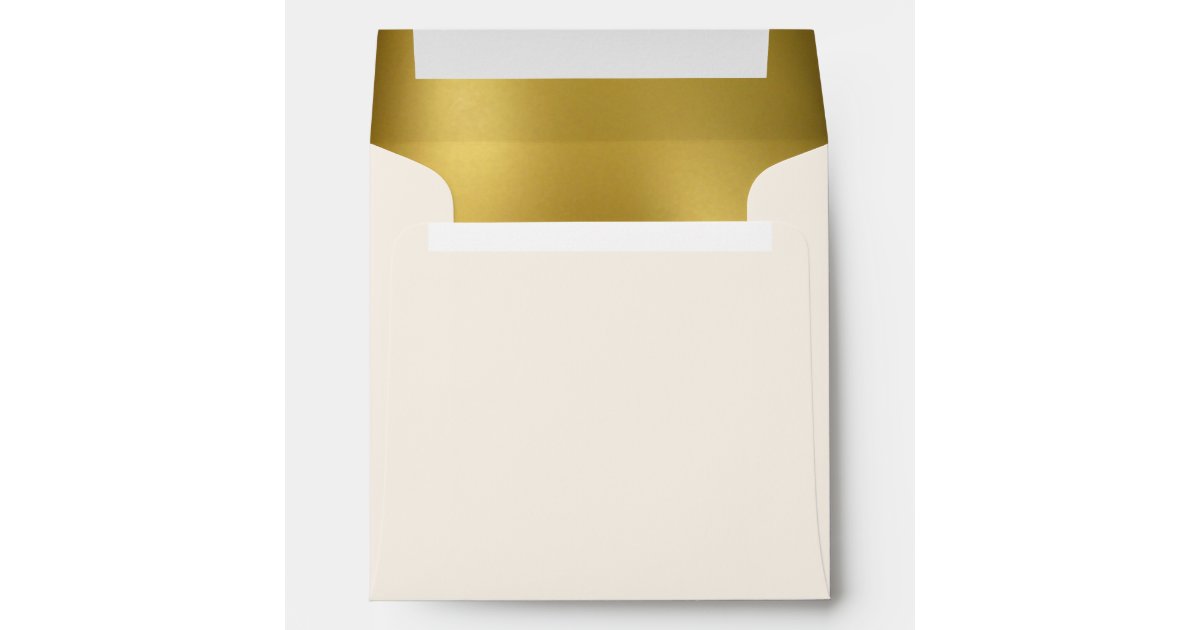 Chic Cream & Gold Tone Wedding Envelope Seal, Zazzle