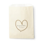 Gold Glitter Heart Wedding Favor Bag