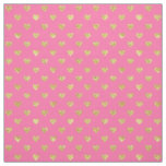 Gold glitter hearts fabric