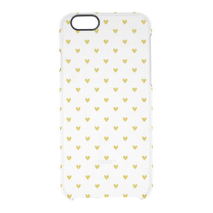 Gold Glitter Hearts Pattern Clear iPhone 6/6S Case