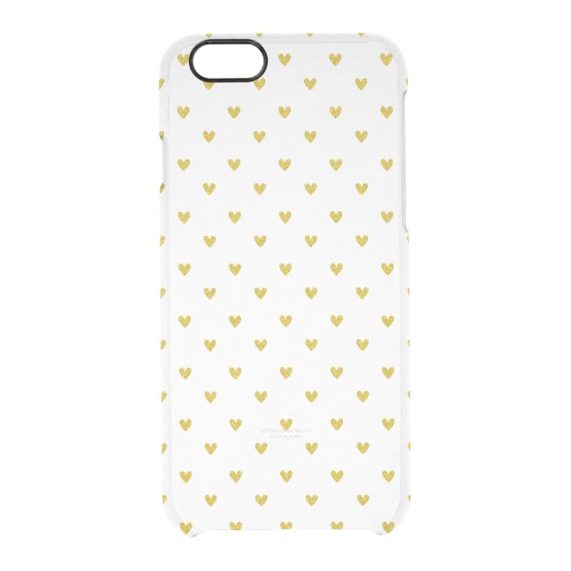 Gold Glitter Hearts Pattern Uncommon iPhone Case (Back)