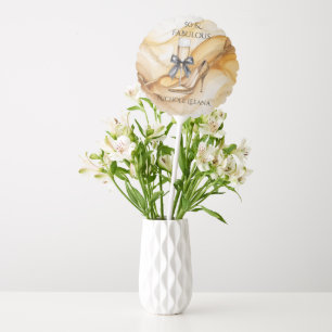 Gold Glitter High Heel 50 & Fabulous Birthday Balloon