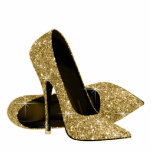 Gold Glitter High Heel Shoes Cutout<br><div class="desc">Elegant gold glitter high heel shoe photo sculpture. You can choose your size,  quantity and product type by choosing the customize it button to begin.</div>