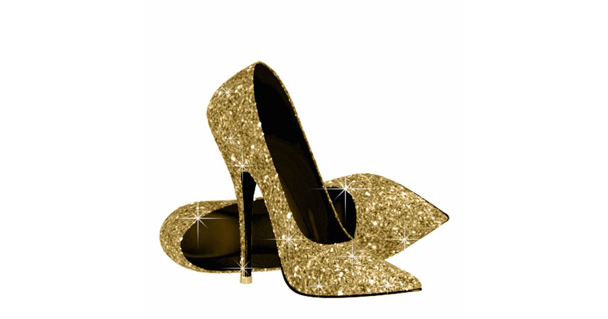 Download Gold Glitter High Heel Shoes Cutout | Zazzle.com