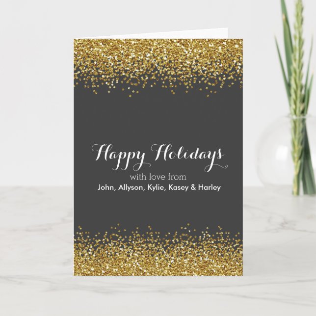 Gold Glitter Holiday Card (Front)